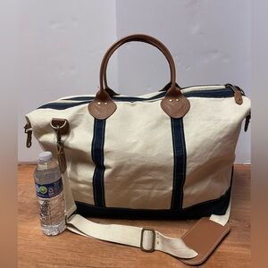 Tag & crew by rhombus x-large travel bag canvas leather weekender